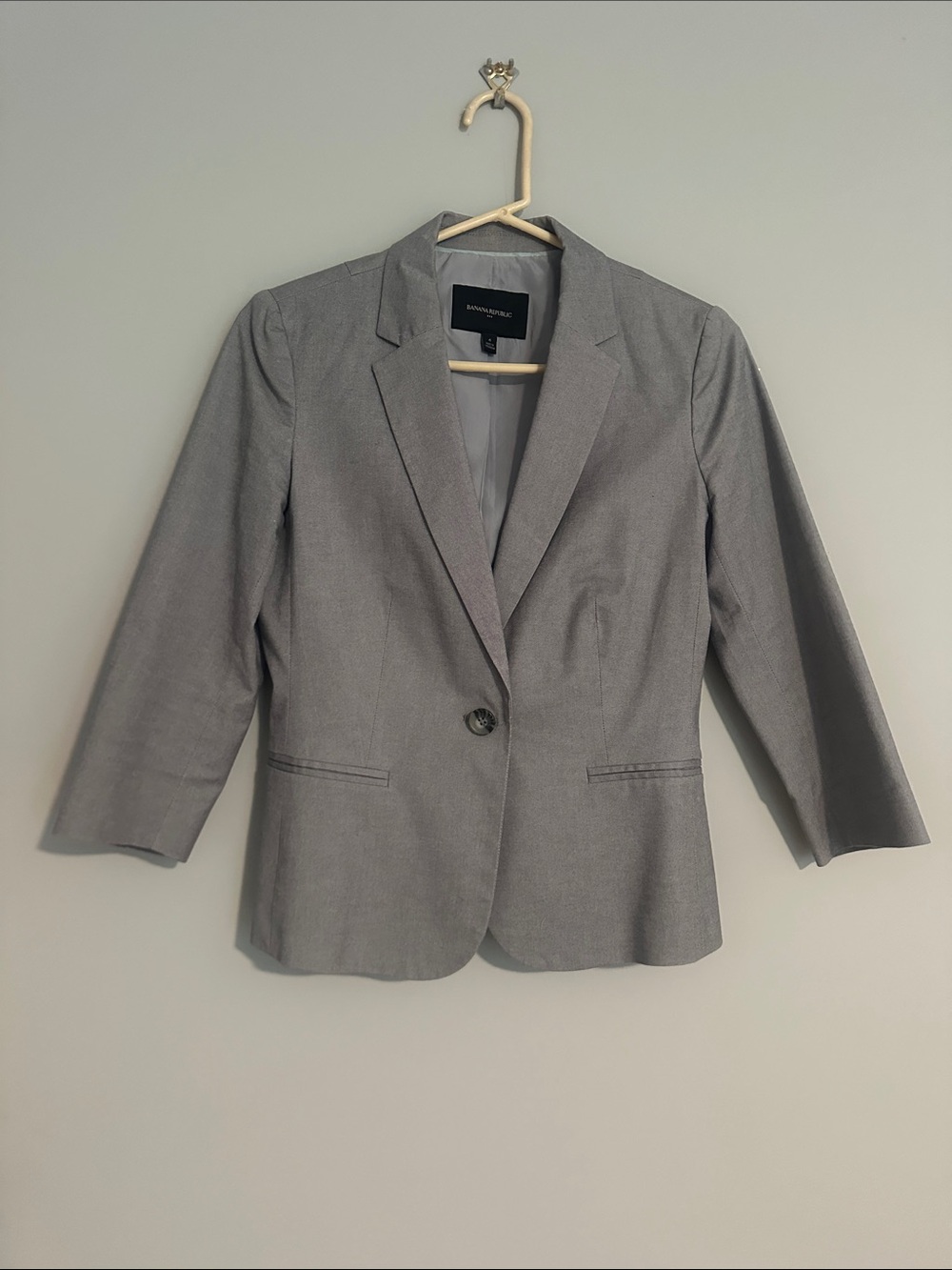 Ann Taylor Light Gray Single-Button Women's Blazer 4